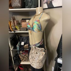 NWT House Of Harlow 1960 made in Italy genuine leather bag w/ dustbag